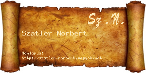 Szatler Norbert névjegykártya