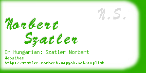 norbert szatler business card